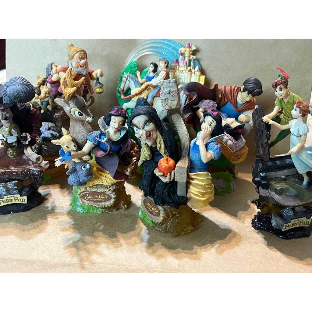 迪士尼 白雪公主  小飛俠 白雪公主 與七個小矮人 彼得潘 叮噹 場景 公仔 模型 西洋棋 盒玩