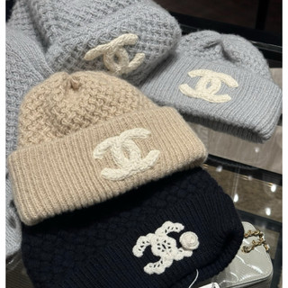 🖤Chanel 香奈兒 25K Cashmere 毛帽 冷帽 米色