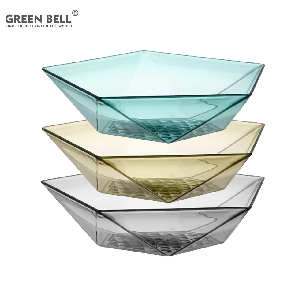 【GreenBell 綠貝】北歐輕奢食品級家用 客廳用透明水果盤 零食盤