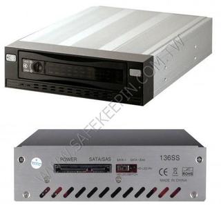 SNT ST-136SS 2.5吋 /3.5吋 SATA/SAS 硬碟抽取盒 (有獨立電源開關) 內建風扇