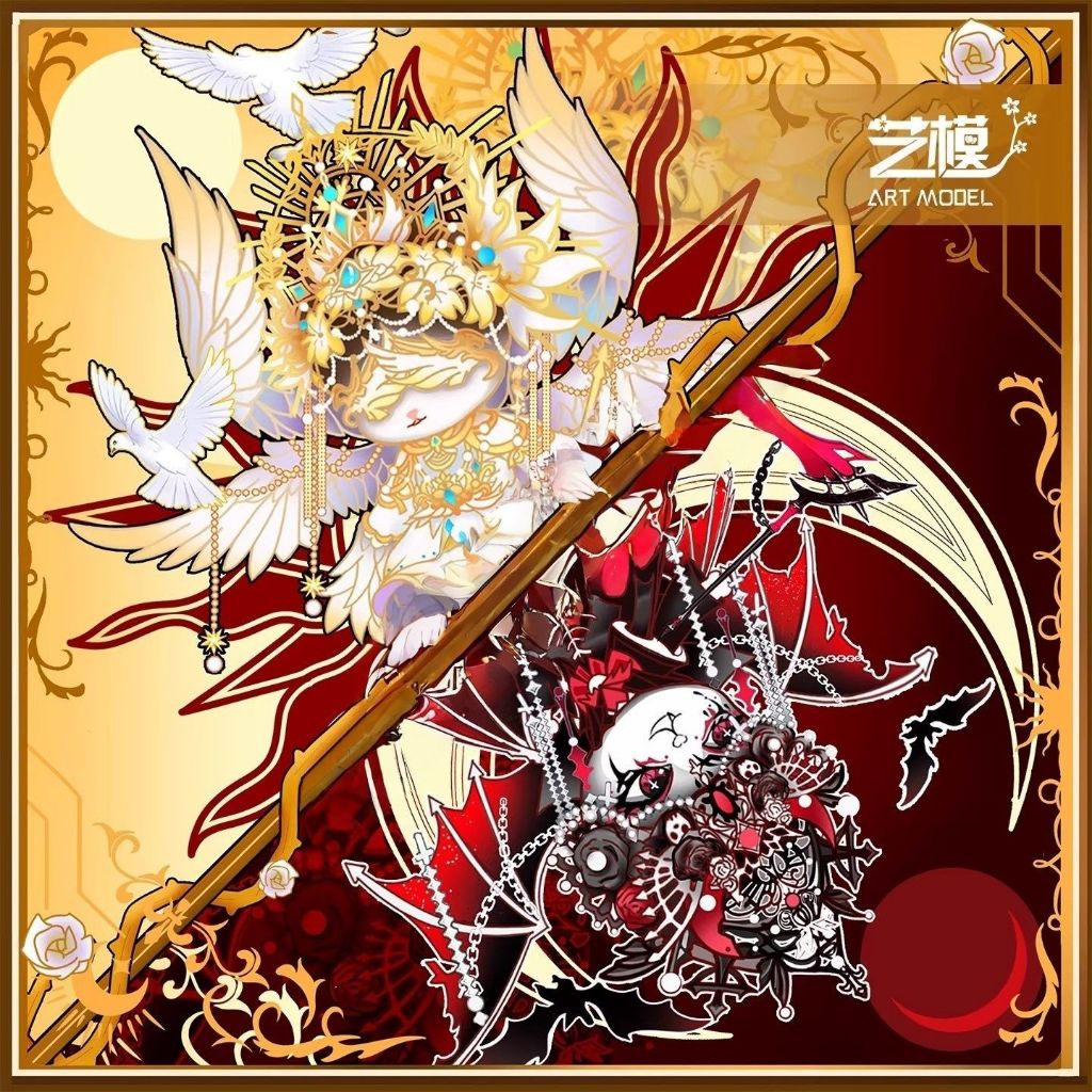 藝模喵之城天使惡魔🪽3D立體拼圖 金屬拼裝模型 玩具擺件 喵之城天使惡魔拼裝模型 手工DIY 互送禮物 聖誕節禮物