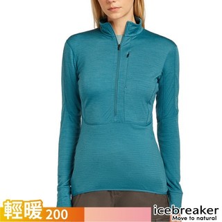 【Icebreaker】女 DESCENDER RealFleece 刷毛保暖半開襟長袖上衣-200 IBBA56YM