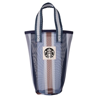 星巴克的天空 Starbucks 星質感直紋網布隨行杯袋 單杯提袋 飲料提袋