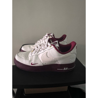 正品 Nike Air Force 1 SE 40週年紀念 奶油白 酒紅 女復古