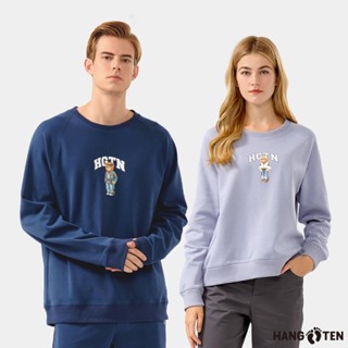 【Hang Ten】男女裝-加州熊休閒印花大學T(多色選)