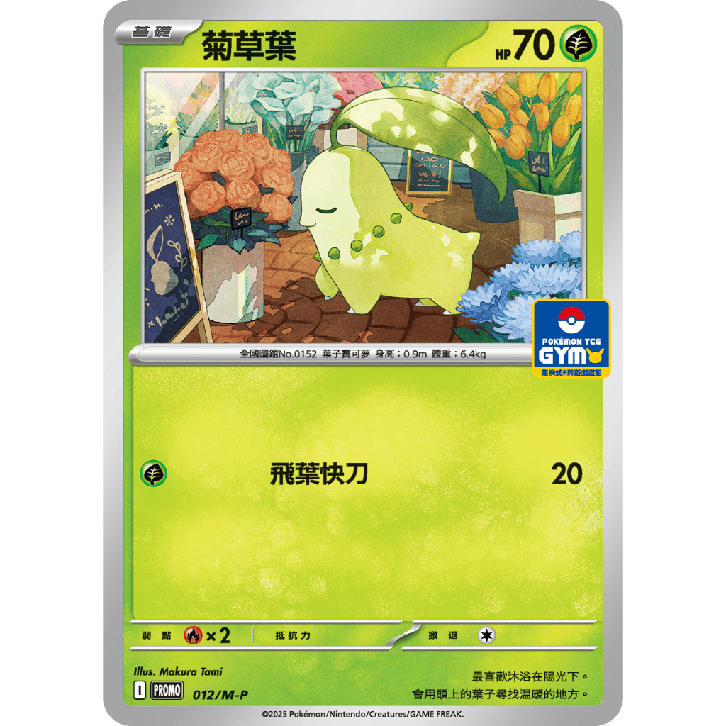 松梅桌遊舖 中文版 PROMO  012/M-P 菊草葉 寶可夢 POKEMON PTCG