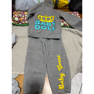 Babydoll秋冬長袖拉鍊夾克套裝,尺碼11灰色