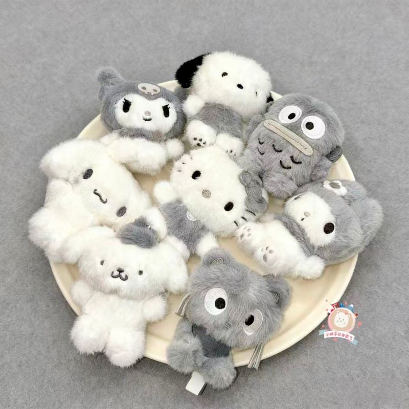 💕臺灣出貨+免運💕【韓國正品代購】三麗鷗新款灰灰限定掛件毛絨kitty美樂蒂庫洛米掛件