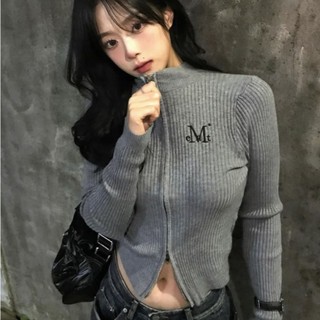 🇰🇷 韓國KKOBA Mucent 短版 針織 拉鍊外套 Orchid Crop Knit Zip-Up 外套