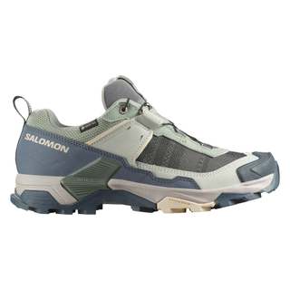 Salomon 女 X ULTRA 5 Goretex 低筒登山鞋 海草綠/亂流灰/嫩桃粉-L47726300