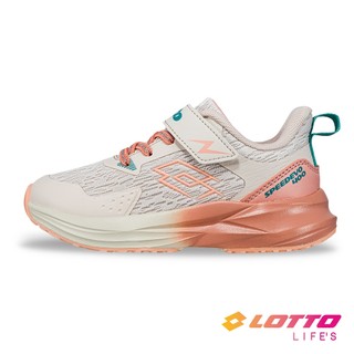 【LOTTO 義大利】童鞋 SPEED EVO 400 透氣輕量慢跑鞋(奶茶/粉橘-LT5AKR0191)19~23CM