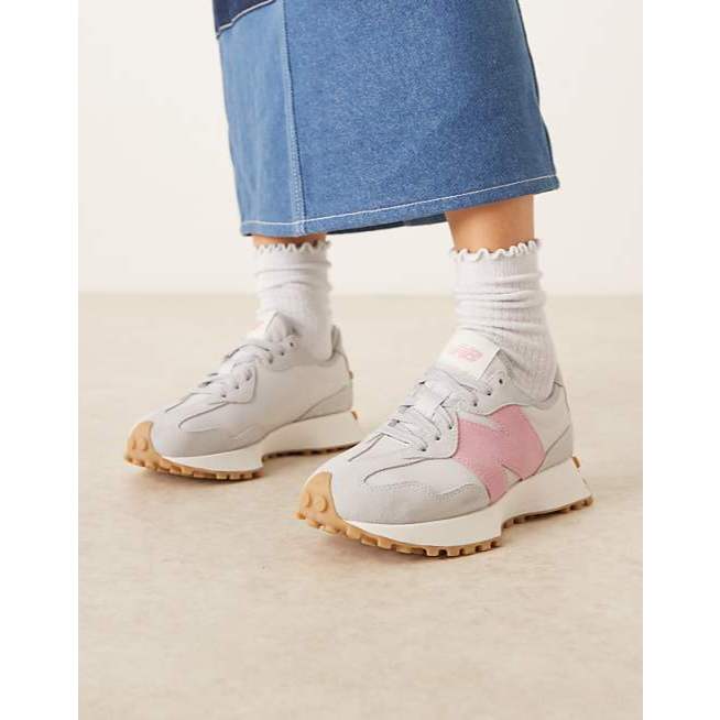 【NEW BALANCE 】女  NB 327 休閒鞋 復古 運動鞋 跑鞋 -WS327KAZ-灰粉