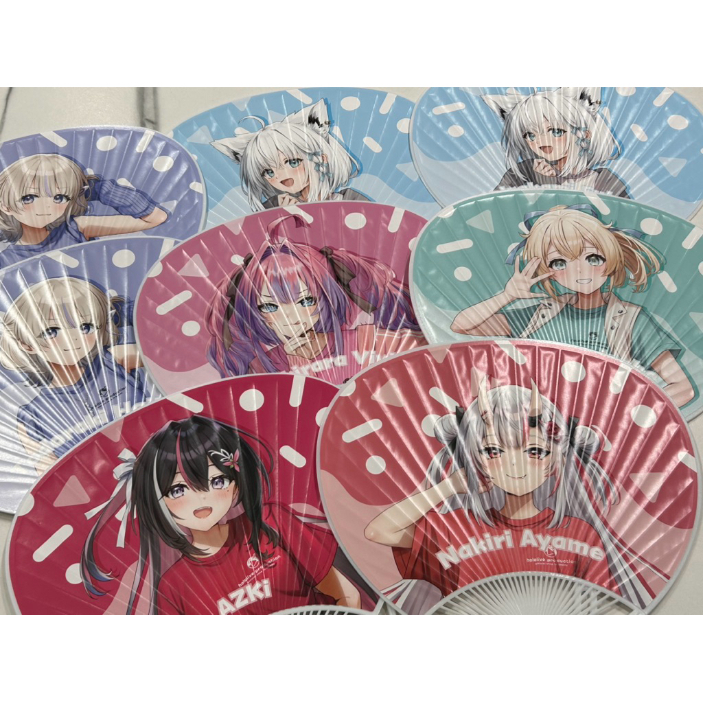 𓊆ྀི帶你老婆回家𓊇ྀི hololive 梅田第一彈和第二彈特典團扇 ViVi 百鬼 番長 白上 Azki
