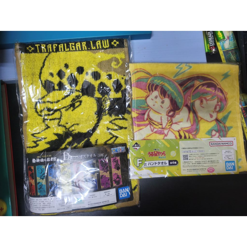 二手玩具~一番賞 福星小子F賞+海賊王D賞,毛巾合售 (C箱)