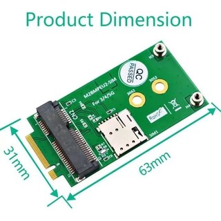 新品 M.2（NGFF）鍵 B 轉 Mini pcie 轉接卡 4G/5G 模組變壓器，帶 SIM 卡槽