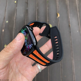 透氣矽膠 反扣鏤空錶帶 適用於 Apple Watch 12-11-10-SE3 44/45/49MM 42/46MM