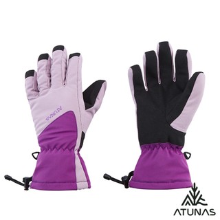 【ATUNAS 歐都納】防水保暖手套A1AG2506W粉紫/防風/防水/掌心止滑/Fit版