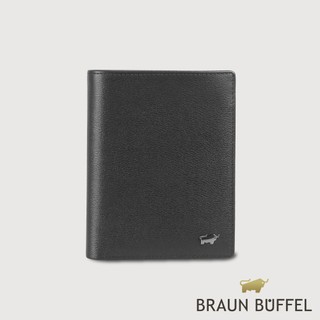 【BRAUN BUFFEL】波索-A 12卡直立中夾-黑色(德國小金牛台灣總代理)/BF519-359-BK