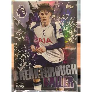 Archie Gray 英超 足球卡 熱刺 Tottenham 新星 足球球員卡 Topps 現貨