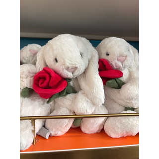 【預購】送防塵袋 英國正版 Jellycat 情人節 玫瑰花兔 玫瑰邦尼兔 Cream Bunny with Rose