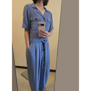 MOMA 亞麻連身褲 | 藍色