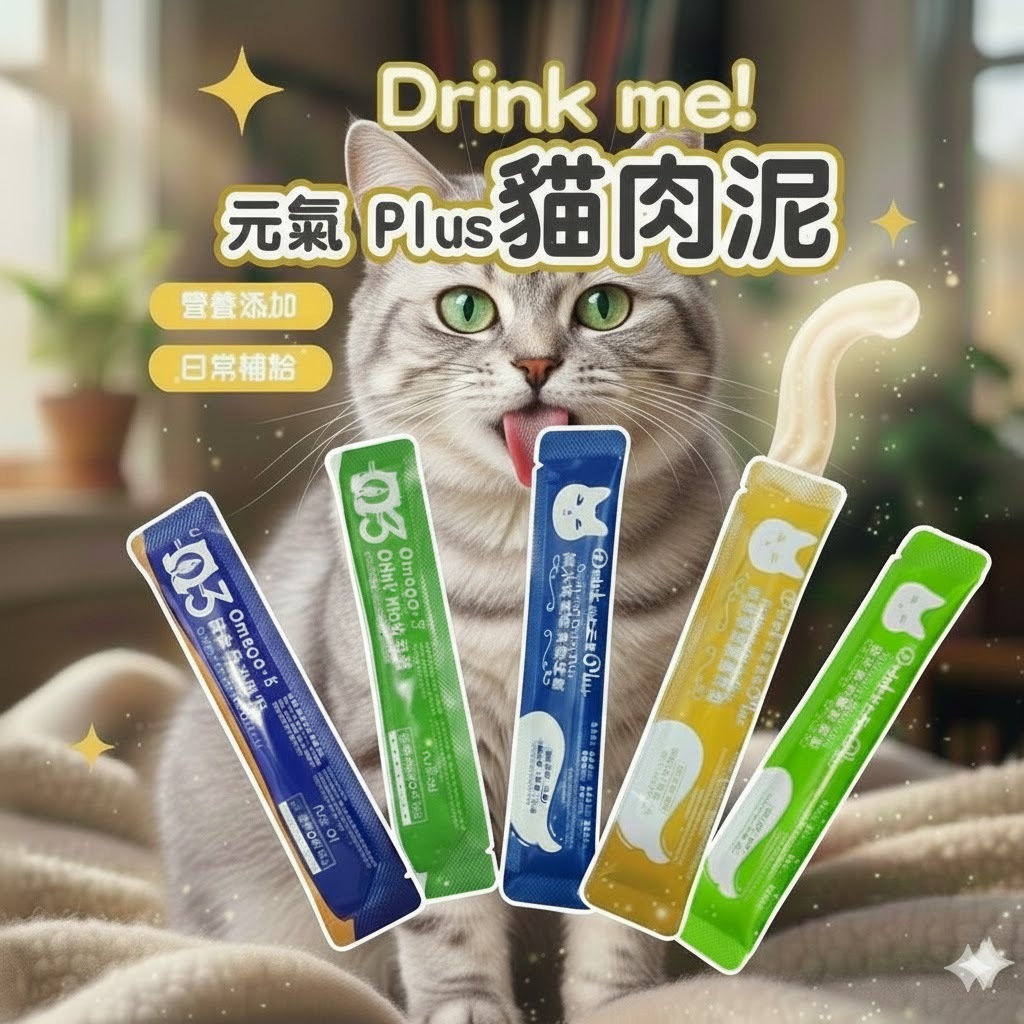 《小貓蹦蹦跳》Drink Me! 貓肉泥 魚油肉泥 化毛肉泥 貓零食 貓點心 魚泥 貓咪肉泥 咬一口肉泥 貓咪獎勵 貓食