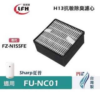 愛濾屋 適用Sharp夏普 FU-NC01 FU-NC01-W 呼吸圓柱空氣清淨機FZ-N15SFE HEPA活性碳濾網