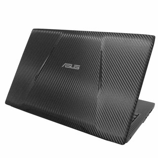Ezstick】ASUS FX553 FX553V FX553VD 筆電機身貼｜黑色卡夢紋｜上蓋+鍵盤週圍貼｜