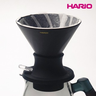 【HARIO】α 阿爾法凹肋陶瓷 Switch 浸漬式聰明濾杯-02黑/手沖V60濾杯/24條凹肋設計/沖煮流速高/萃取