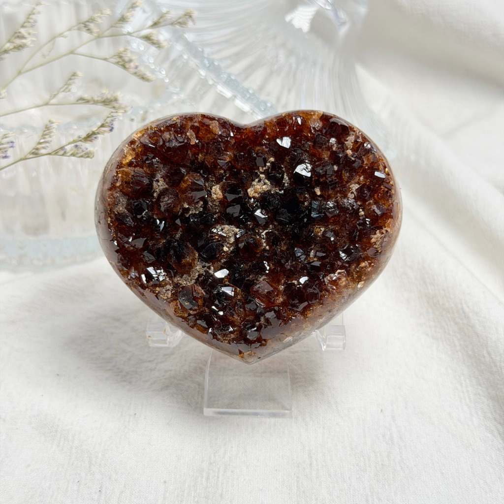 榛果朱古力Ⓐ黃水晶愛心 85號 174g ✨愛心晶簇 💛天然黃水晶 愛心晶簇 💛天然水晶 黃水晶 黃水晶簇 黃愛心 原礦
