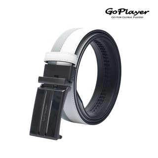 【GoPlayer】雙色滑扣牛皮皮帶 (男高爾夫休閒真牛皮滑扣皮帶)