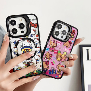 卡通iPhone11 12 13 14 15 16 17 18Pro max手機殼 Kitty貓 Magsafe磁吸支架