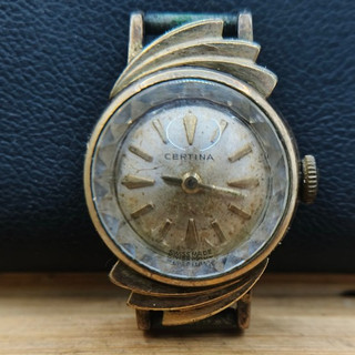1970年代老機械錶-袖珍錶-CERTINA牌-老瑞士錶-16mm錶徑-復古老錶-手上鍊-罕見藏品-稀有-會走動