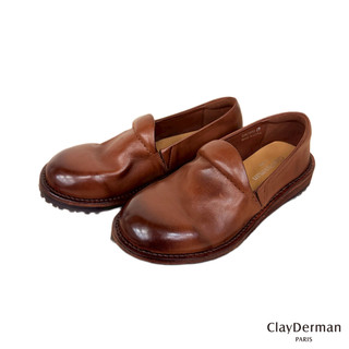 【ClayDerman】復古真皮舒適樂福鞋-咖啡(5367008-88)