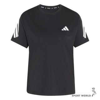 Adidas 短袖上衣 女裝 排汗 反光 黑【運動世界】JZ5114