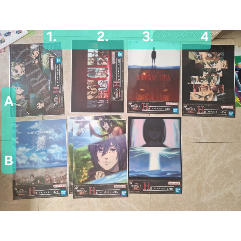 日版 進擊的巨人 地鳴 里維 兵長 名場面 艾倫 米卡莎 萊納 相卡 色紙 卡片 場景 一番賞 h賞 阿爾敏 畫板 海報