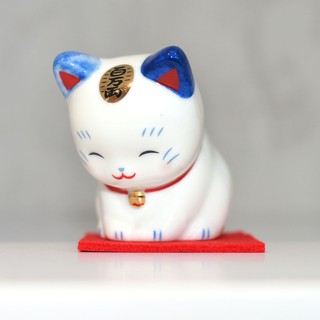 招福開運 敬禮 招財貓 染錦百萬兩貓 磁器吉祥物 日本藥師窯出品 5.5cm kc637