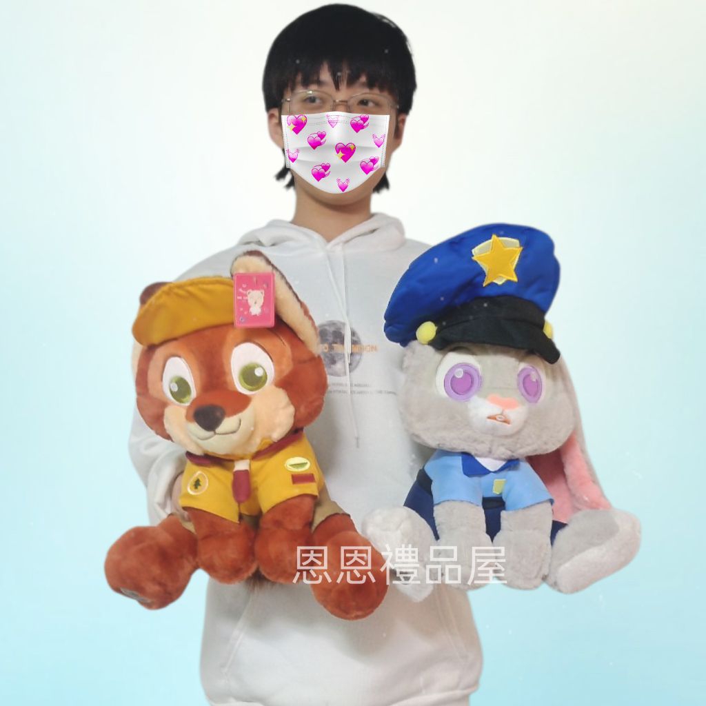 動物方城市2 尼克絨毛玩偶  尼克 茱蒂 胡尼克 哈茱蒂 紅狐狸 兔子 動物方程式 生日送禮