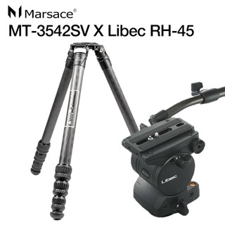 Marsace MT-3542SV + Lebic RH45R 日本油壓雲台 專業碳纖維錄影三腳架 飛羽