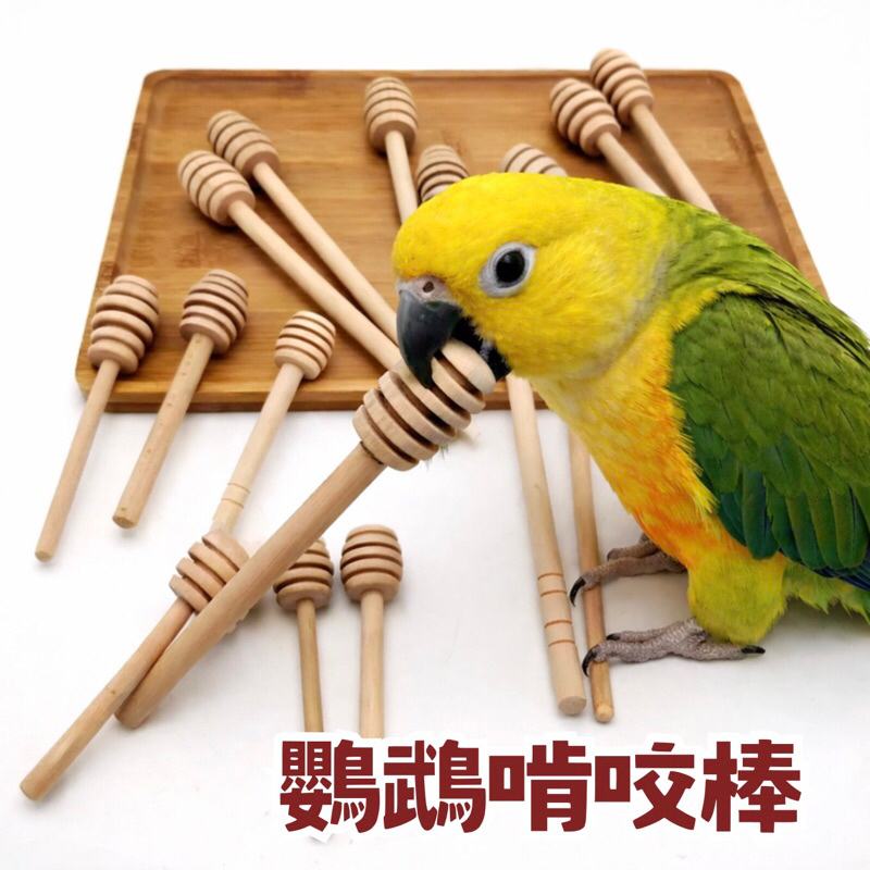 鸚鵡啃咬棒 木質啃咬棒 蜂蜜棒造型啃咬棒 鸚鵡磨牙棒 耐啃咬 攪拌棒