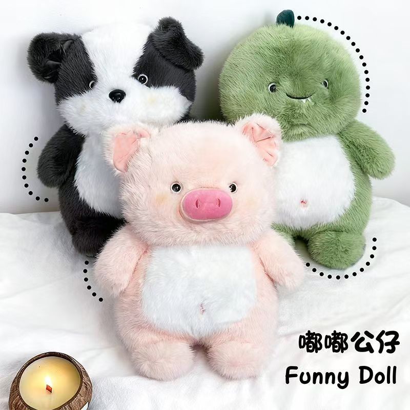 可愛小豬毛絨玩偶 可愛動物桌面玩偶 公仔 毛絨玩偶 粉色豬豬玩偶 小狗玩偶 情侶玩偶 情人節 禮物 交換禮物 畢業禮物