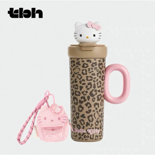 正版預購 Hello Kitty × 野獸派聯名款 附小包 豹紋變色保溫杯吸管杯700ml 316不鏽鋼 保溫瓶 保溫杯