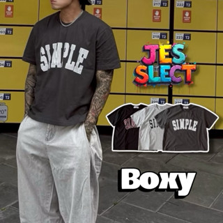 【JES】 韓國 美式 Boxy 短寬 短版 SIMPLE 字母 印花 親膚 透氣 潮流 街頭 百搭 情侶 短袖 短T