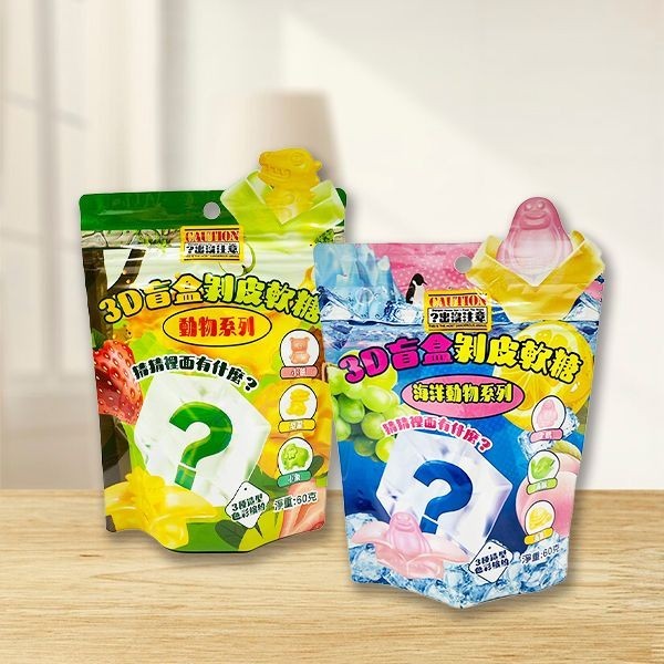 3D 盲盒 剝皮軟糖 (綜合汽水風味 / 綜合水果風味) 60g 軟糖 QQ糖 糖果 Q彈【小三美日】DS027379