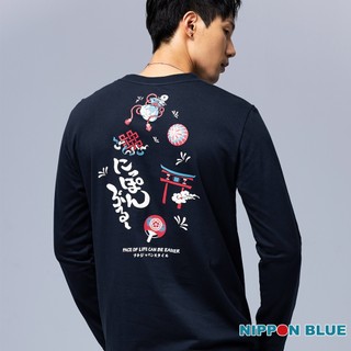 BLUE WAY 日本藍 - 男款 輕日本緣起物薄長TEE