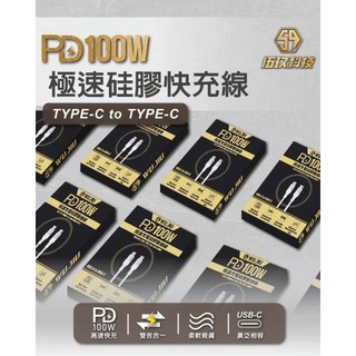 伍玖科技 PD100W 急速充電線 Type-C To Type-C Type-C To Type-Light