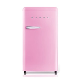 【聲寶原廠公司貨】SAMPO聲寶 99L 歐風美型系列定頻單門冰箱-粉彩紅 SR-C10(P)