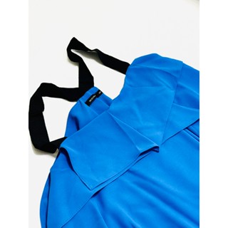 【二手商品】MOMA 藍色荷葉邊吊帶洋裝 無袖連身裙 氣質背心裙 修身顯瘦優雅長版設計感小正式約會 水藍色時尚