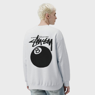 多色可選 Stussy 8 Ball Crew Pigment Dyed 8號球 美式復古大學T 刷毛 男女同款 大學T