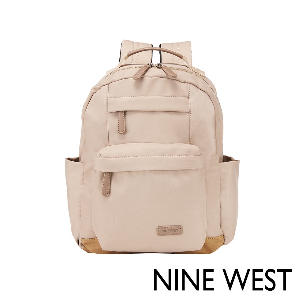 【NINE WEST】休閒百搭 高密度尼龍 後背包 通勤包 拉桿包 筆電包 電腦包 - 卡其 (NW82926)